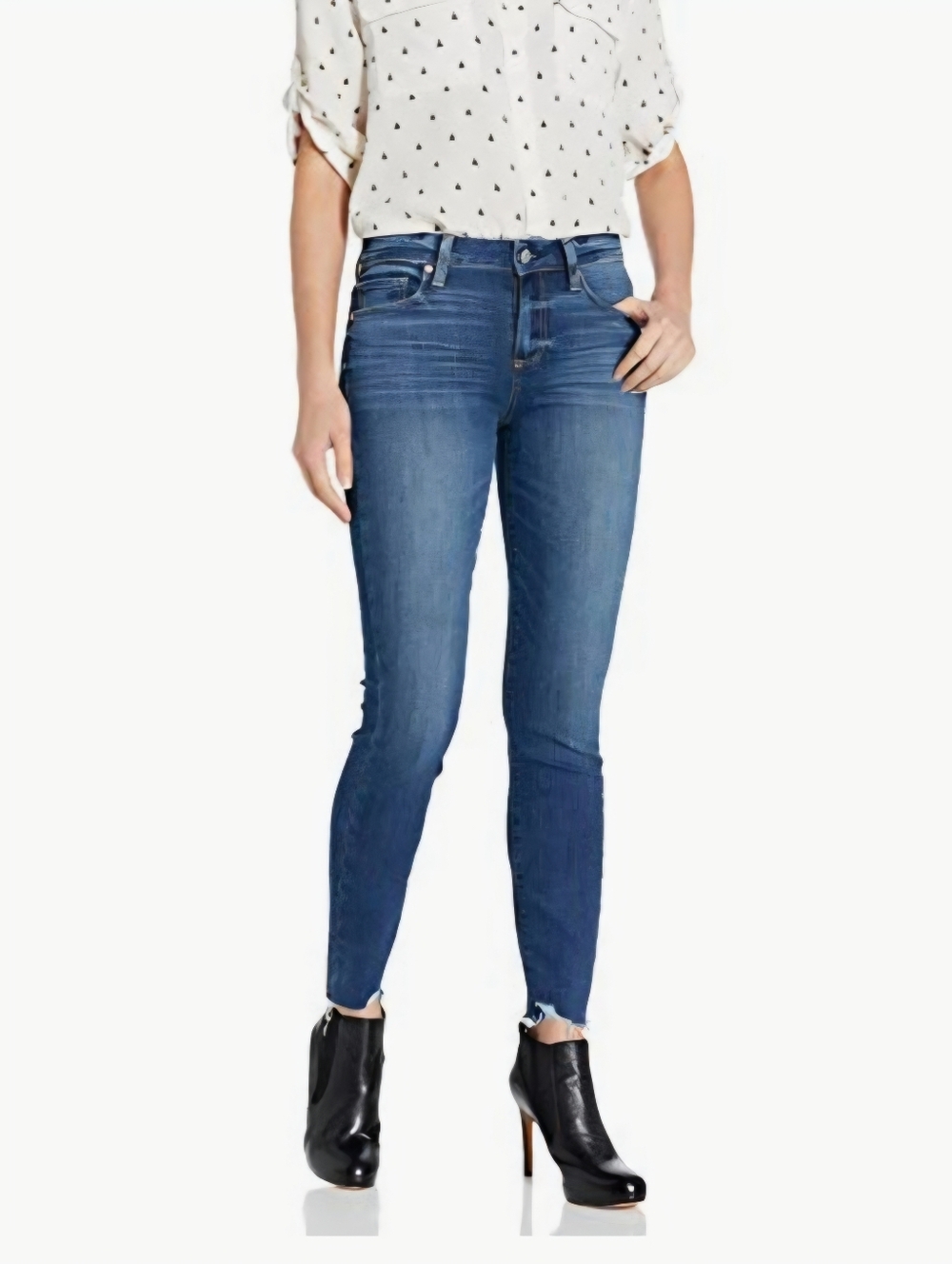 PAIGE Womens Verdugo Ankle Mid Rise Distressed Undone Frt Hem Jeans